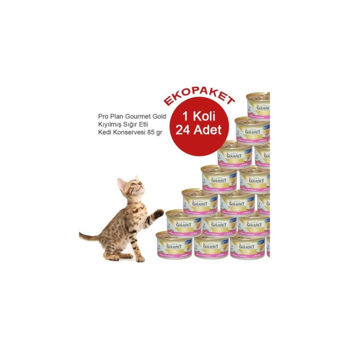 Gourmet Gold Kıyılmış Sığır Etli Kedi Konserve Maması 24 Al 20 Öde