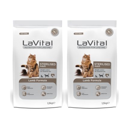 La Vital Kuzulu Premium Kısır Kedi Maması 1.5 kg 2’li Paket