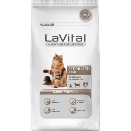 La Vital Sterilesed Kuzu Etli Kısırlaştırılmış Yetişkin Kedi Maması 12 KG