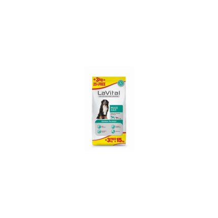 Lavital Maxi Adult Somonlu Büyük Irk Yetişkin Köpek Maması 12kg + 3kg HEDİYE!
