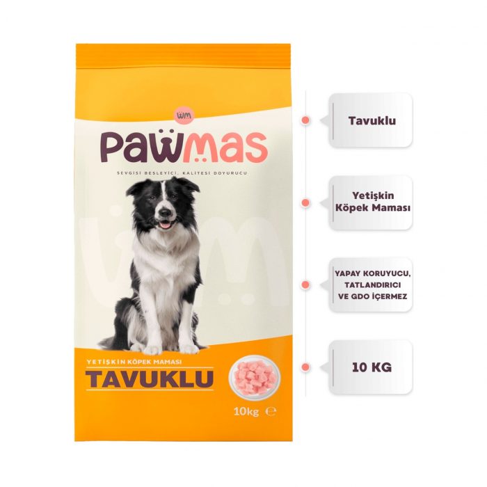 Pawmas Tavuklu Yetişkin Köpek Maması 10 kg